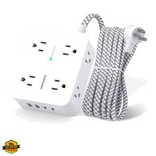 Surge Protector Power Strip - 8 Outlets 4 USB 2 USB C Charging Ports, Multi P...
