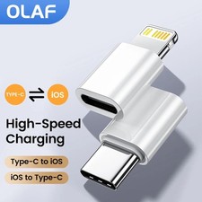 USB C to iPhone Adapter Fast Charging PD Converter Type-C Male to iOS Female