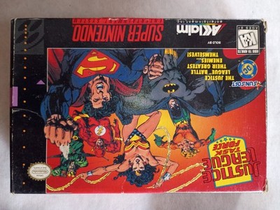 Justice League Task Force - (Super Nintendo SNES, 1995) Box Cartridge