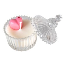 Glass Jar Candle with Pink Heart soy wax