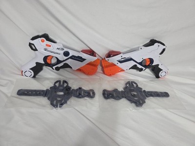 Nerf Laser OPS Pro. Two Guns and Two Wrist Bands. TESTED. WORKS 