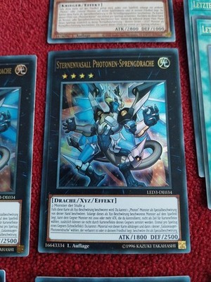 Yugioh 2xSternenvasall Photonen-Sprengdrache LED3+13 Photonen/Galaxieauge Karten