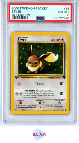 EEVEE 1ST EDITION POKEMON ROCKET 2000 55 PSA 8