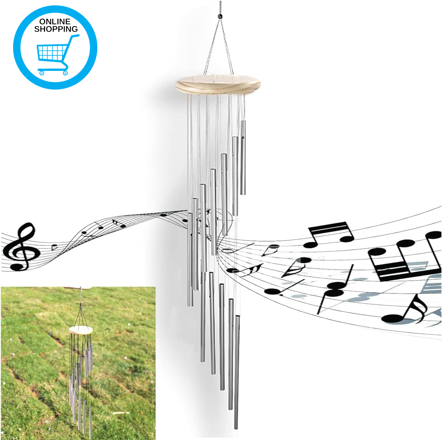 Wind Chime,Garden Wind Chime Indoor Outdoor Wind Chimes Metal Garden Wind Chimes