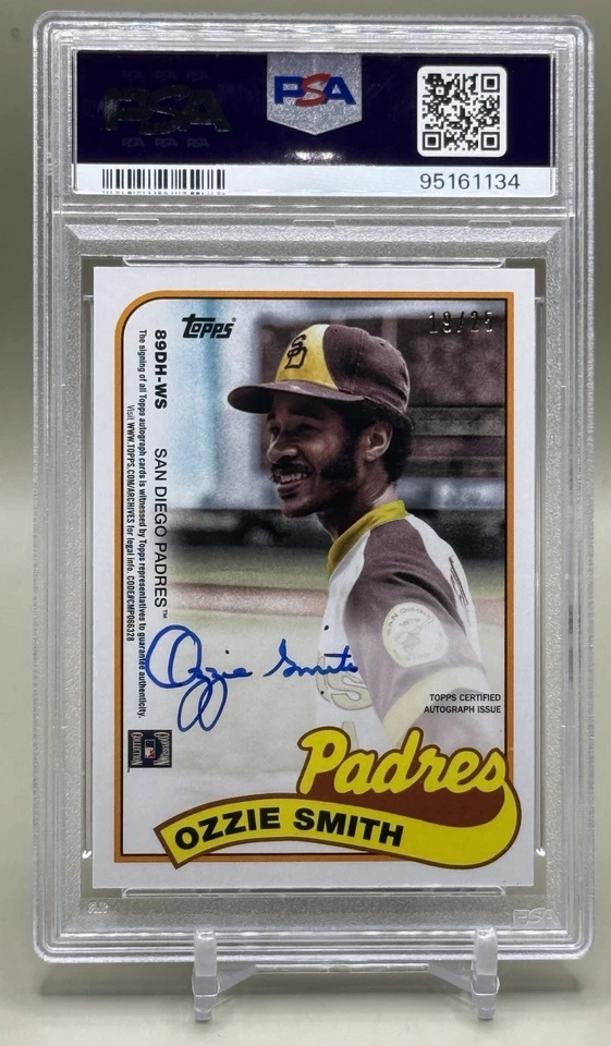2023 Topps Archive Dave Winfield Ozzie Smith 89 Doubleheader Auto Gold /25 PSA 9 - Image 2 of 2