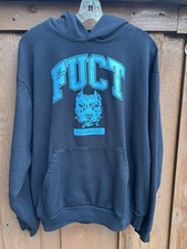 FUCT Hoodie Pit Bull Los Angeles Size Medium Black Blue Made In USA