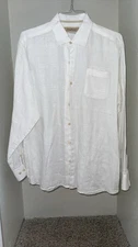 Tommy Bahama Paradise Relax Men’s Size XL 100% Linen Long Sleeve Shirt White