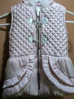 Little Lass: Pink/Silver/White, Hooded, Full Zip Puffer Vest Jacket, Size 6 — photo 3