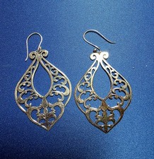 Sundance Catalog Sterling Silver ORNATE Earrings -NEW
