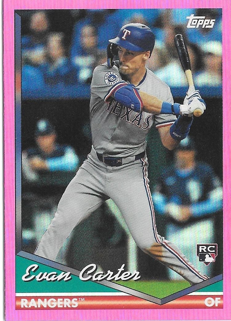 2024 Topps Archives EVAN CARTER RC Pink Foilboard -TEXAS RANGERS- #223