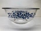 Pyrex Blue Floral Ribbon 7” Mixing Bowl #323 1.5 L