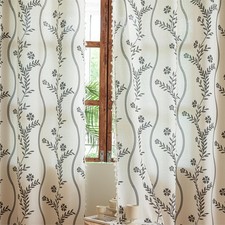 Tende Boho Bianche per Camera da Letto Soggiorno Lunghe 84 Pollici, Tenda di Lino Floreale...