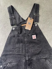 Levi's Jeans Mens Size Latge Workwear Red Tab Gray Denim Jeans Overalls Bib