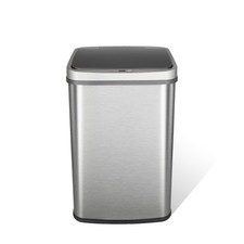 DZT-50-28BR Automatic Touchless Motion Sensor Rectangular Trash Can, Black To...