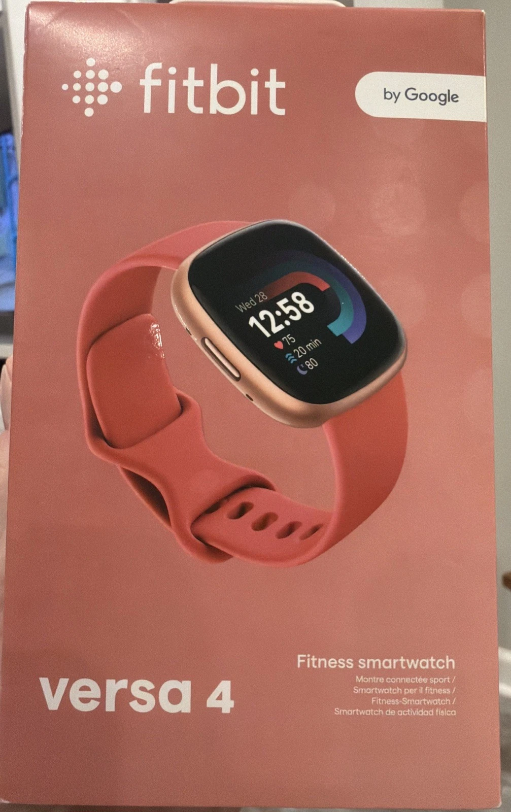 Fitbit Versa 4 Fitness Smartwatch - Pink Sand/Copper Rose Aluminum