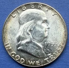 1955-P Franklin Half Dollar CH Uncirculated - Bugs Bunny - Nice Rim Toning!