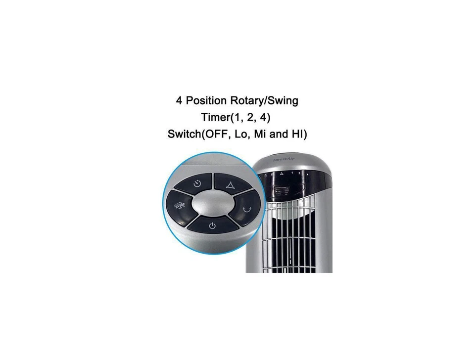 Ventilador de torre de pedestal Optimus F-7414 35 pulgadas 3 velocidades con control remoto y LED Foto 3 de 4