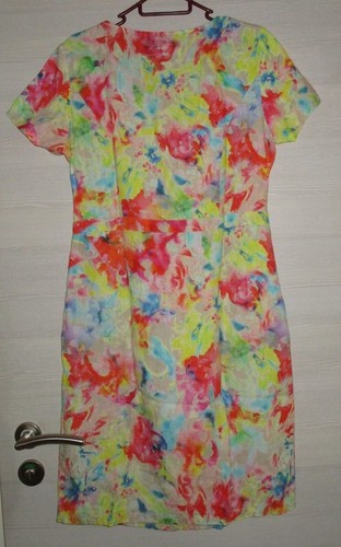 Backstage Kleid aus Leinen Batik-Blumen Kurzarm Gr. M ca. 38 TADELLOS! - Bild 6 von 9