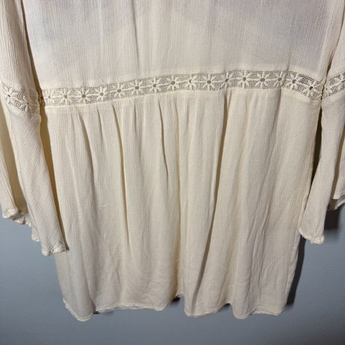 Entro Minikleid Damen groß Boho Cottagecore Gaze fließend bestickt Blumen - Bild 6 von 14