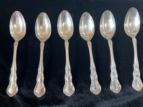 Six 1899 Wallace Sterling Silver Irving Pattern Spoons ~ 6”