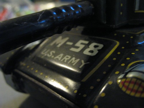 Tanque de juguete de lata de fricción militar de colección HS Harusame Sesakusho ejército de EE. UU. M-58 JAPÓN - Imagen 5 de 8