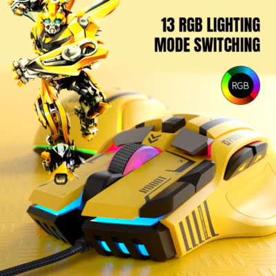 RYRA Three Mode Macro Gaming Mouse Game Mouse RGB Light 6 Levels 12800DPI