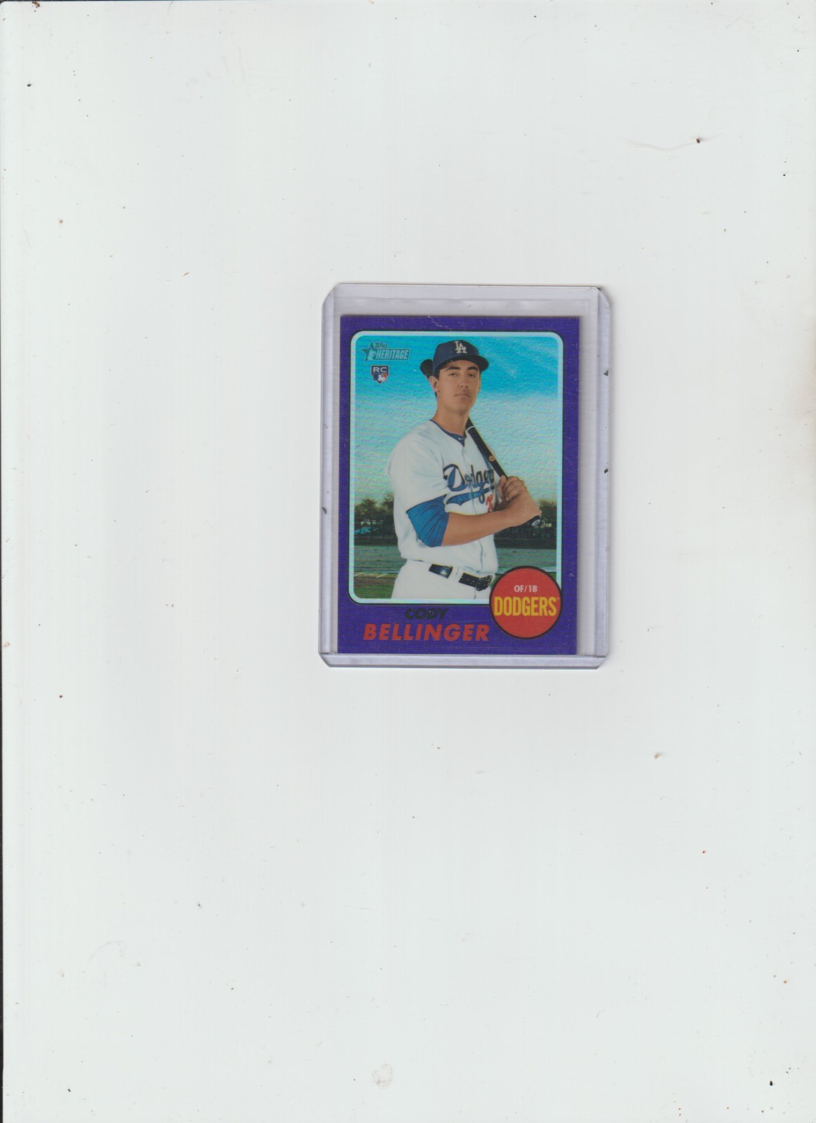 CODY BELLINGER 2017 TOPPS HERITAGE BASEBALL PURPLE CHROME INSERT ROOKIE CARD#676