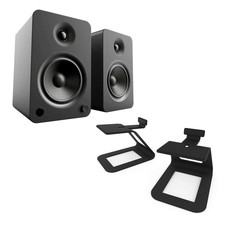 Kanto Yu6 Powered Bookshelf Speakers With Se6 Elevated Desktop Speaker Stands