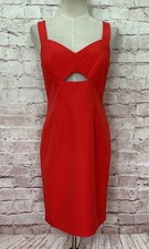 Yumi Kim Womens Hot Orange Red Cut Out Mini Dress Sleeveless Sheath Size Small