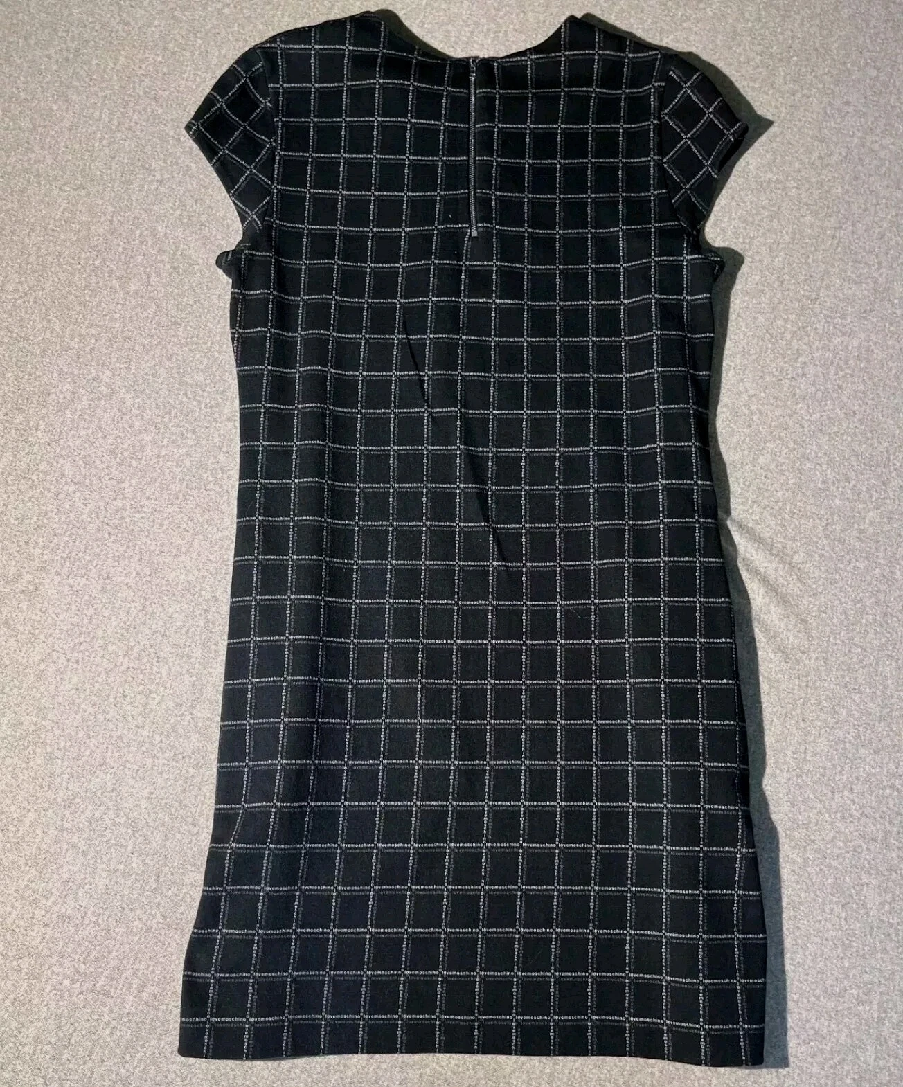 Love Moschino abito donna taglia 10 nero cambio finestra quadri corto casual