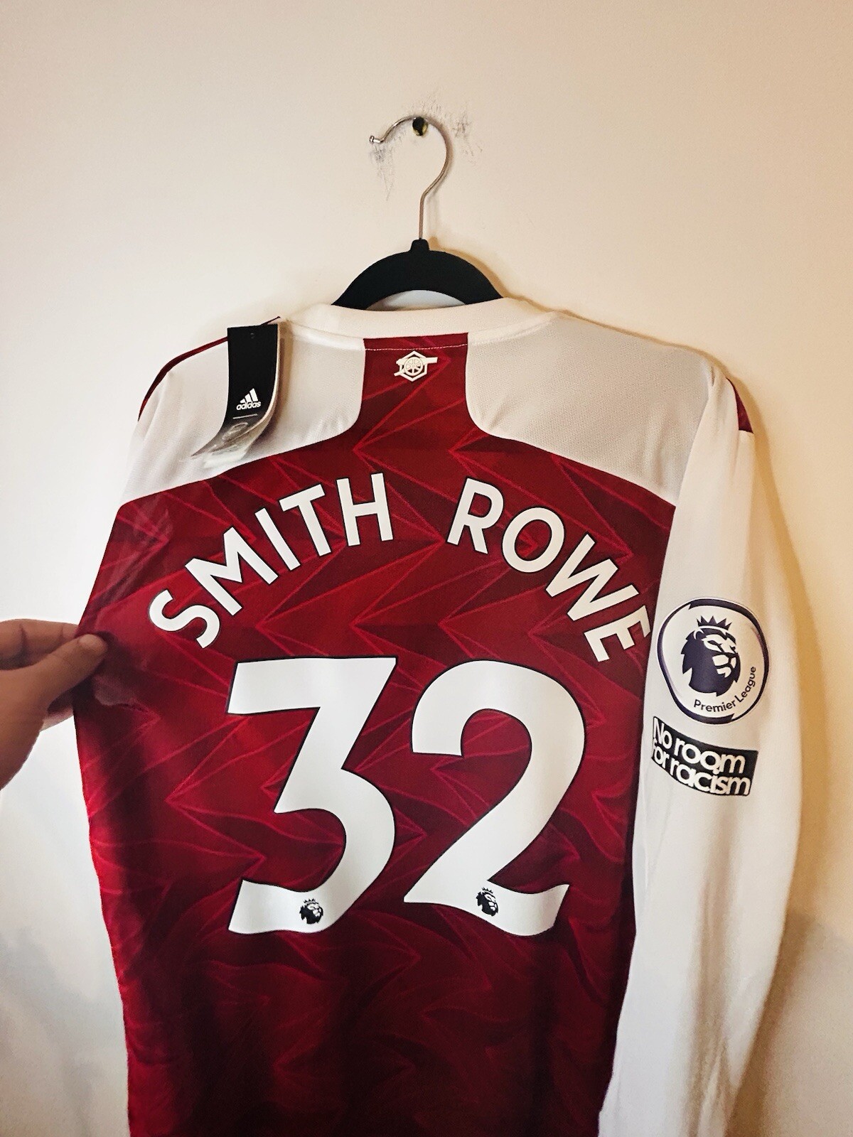 FILA Maglia calcio uomo L manica lunga nuova con etichette Smith Rowe 32 Arsenal Home 2020 21 Adidas