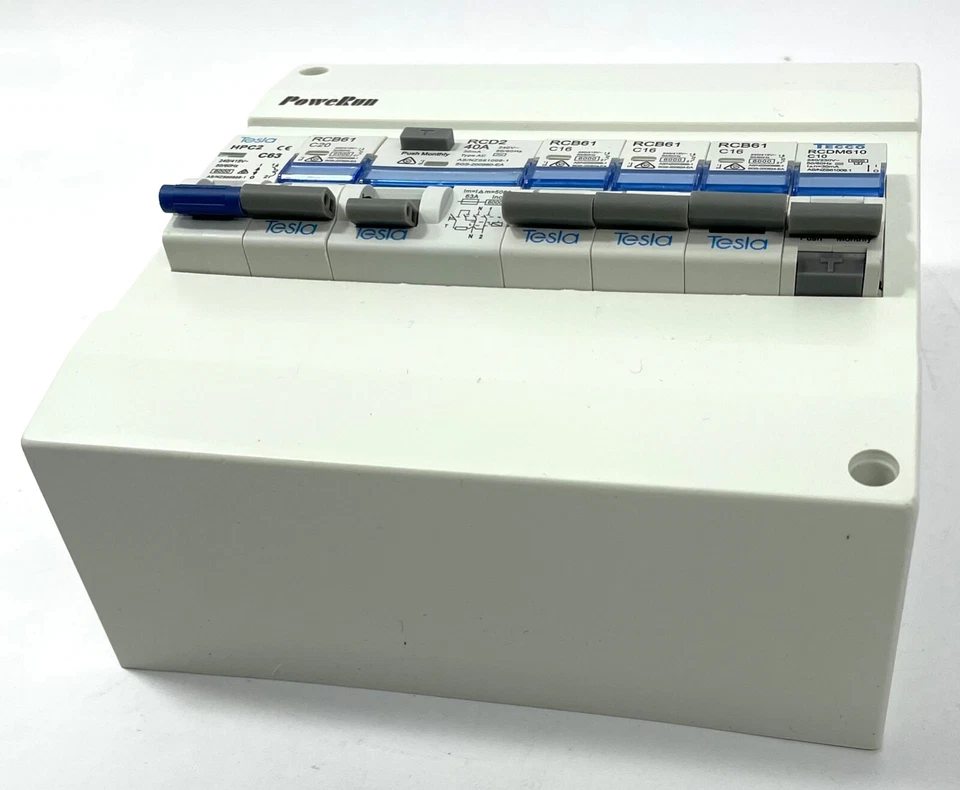 Centralita Cargada 8 Polos Completo RCD Extensor Neutro 3x 16 1x 20 1x10 Amp RCBO Foto 3 de 4