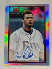 WANDER FRANCO 2019 Bowman 30th Anniversary Chrome On Card AUTO # 40/99 *READ*
