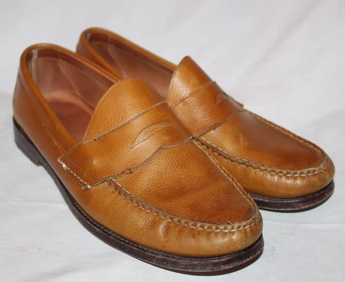 Sid Mashburn Handsewn Penny Loafer in Bourbon Tan Grain Pebbled