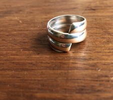 Vintage Mexican Modernist Minimal Sterling Silver Ring Marked 925 Size 7.25