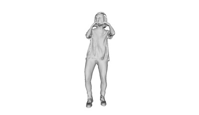 Printle A Femme 986S-Girl with Wireless Headphones Figure for Dioramas Train Set