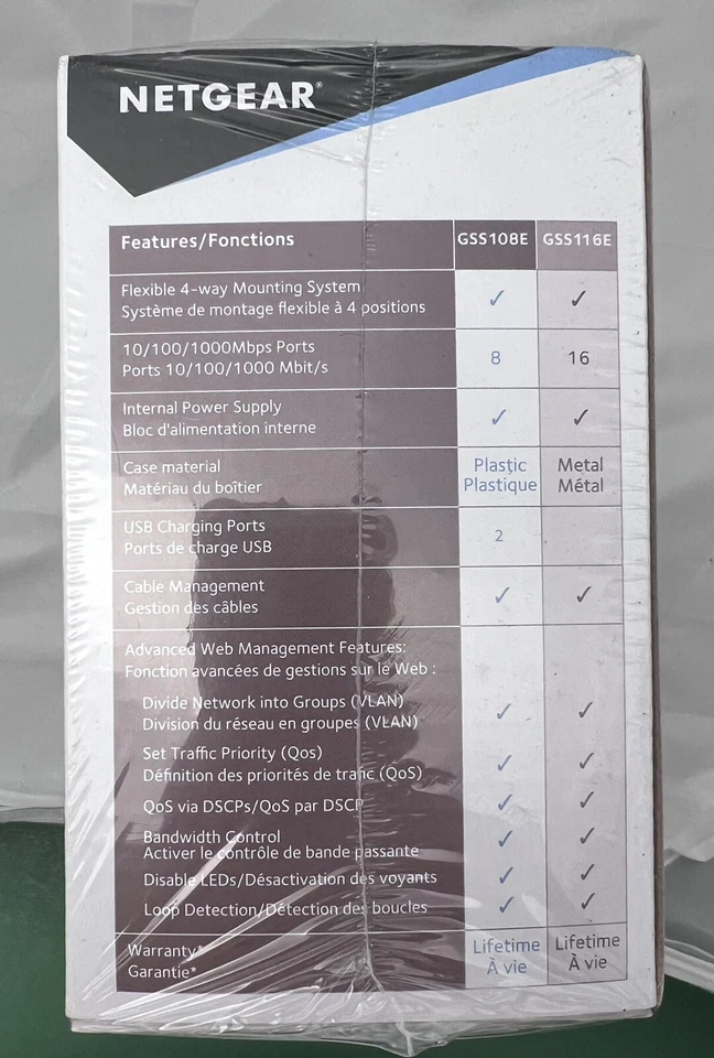 Netgear GSS108E 8-Port Gigabit Ethernet Plus Click Switch - Black - Image 3 of 4