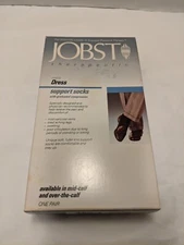 Vintage Jobst Size Lrg Men's Support Socks Over Calf Navy Dress Lightweight 1989