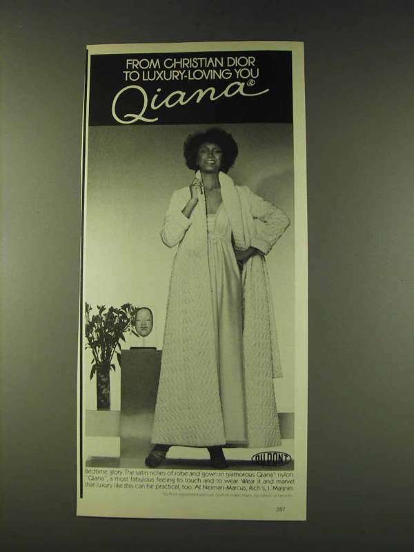 1979 Du Pont Qiana Nylon Christian Dior Robe & Gown Ad