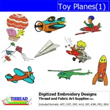 Embroidery Design Set - Toy Planes(1) - 9  Designs - 9 Formats - USB Stick