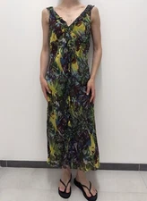 Catherine Silk Summer Dress Floral Print Size L