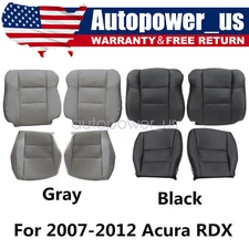 For Acura RDX 2007-2012 Driver & Passenger Bottom & Top Seat Cover Gray/Black