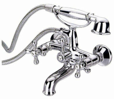 Chrome Clawfoot Bathtub Faucet+All Metal Hand Held Shower 89602A-Chrome