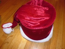 New Trim A Home SANTA'S HAT TREE TOPPER RED Plush Christmas Hanging Greeting CAP