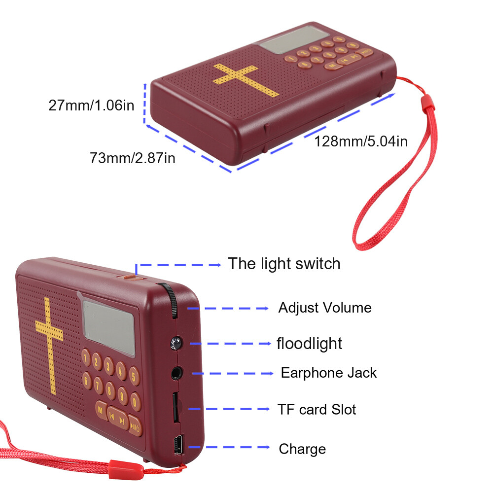 Rechargeable Bible Audio Player Electronic Bible Talking King James