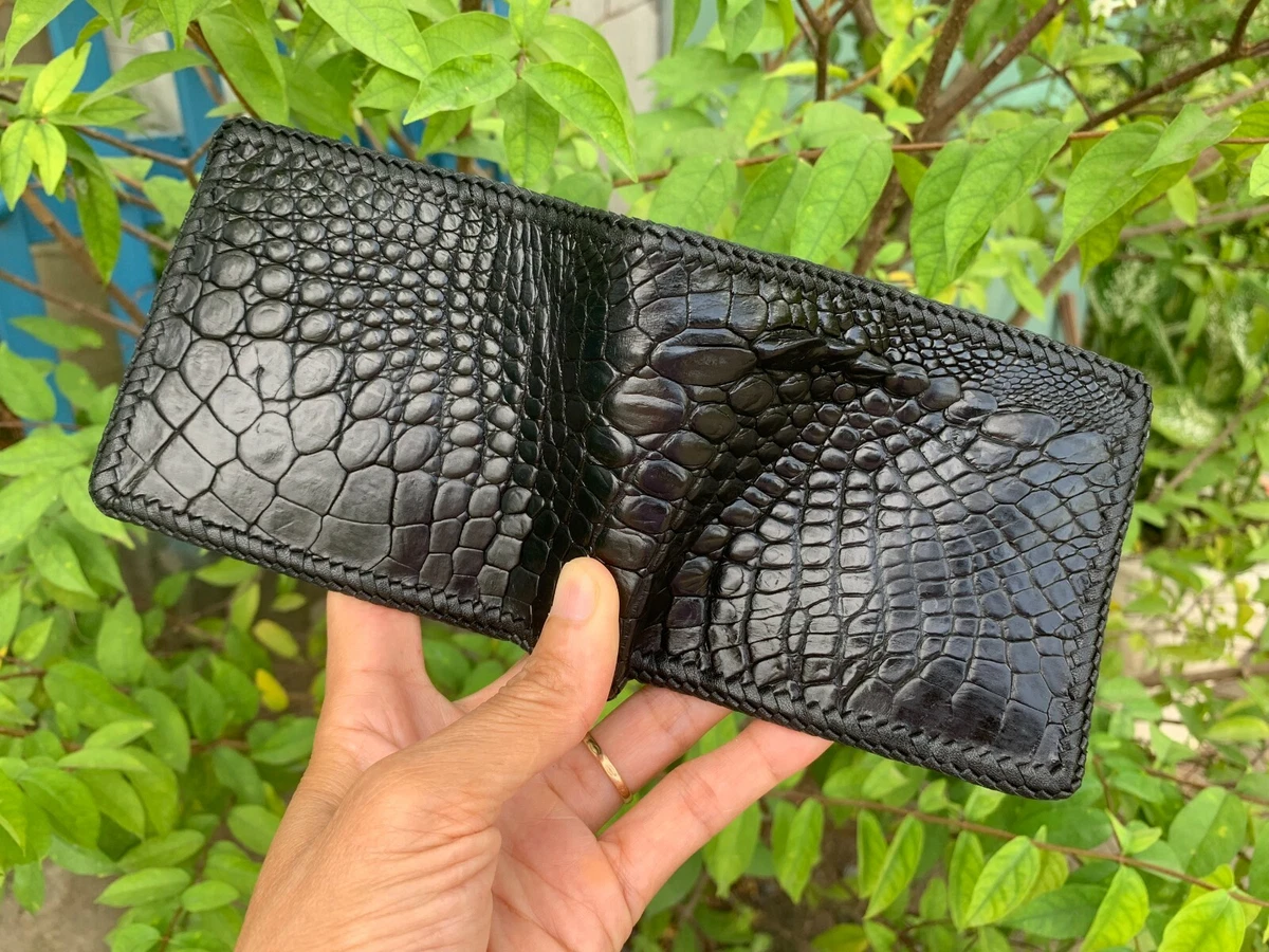 Handcrafted Alligator Leather Wallets Business Organizer Purse for Men