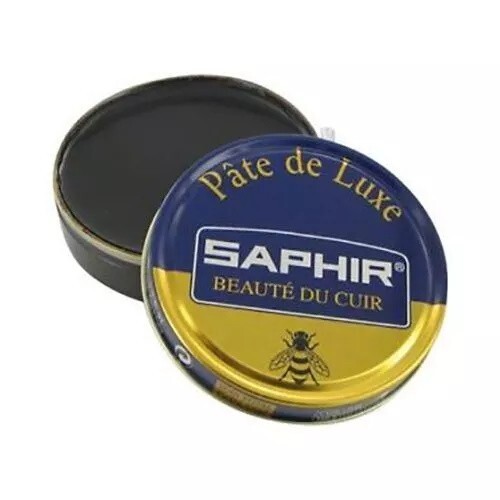 Saphir Beaute Du Cuir Pate De Luxe Shoe Boot Polish Leather Wax Cream Black 50ml