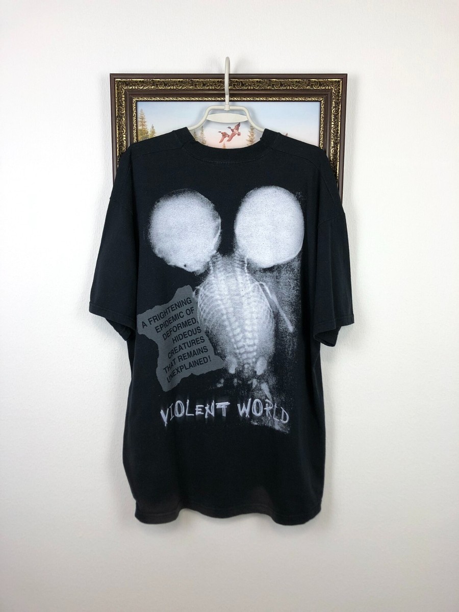 Vintage 90's Misfits Violent World Band Tee Shirt Danzig Evil Live