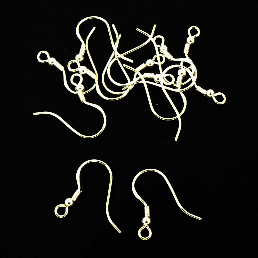 925 STERLING SILVER FISH HOOK EARRING WIRES EAR RING 10 PAIRS SE95