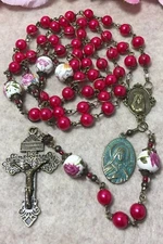 Catholic Rosary, St. Therese  Medal | Immaculate Heart Of Mary Rosary, Handmade